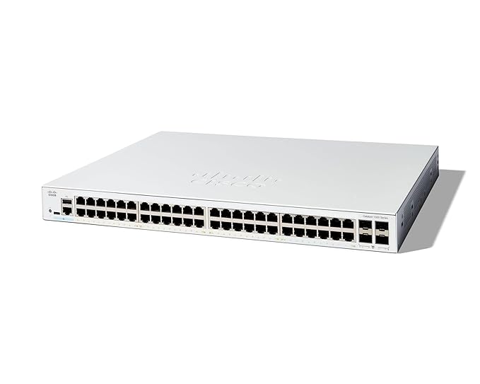 Catalyst 1300-48T-4G Managed Switch, 48 Port GE, 4x1GE SFP, Limited Lifetime Protection (C1300-48T-4G)