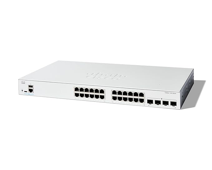 Catalyst 1300-24T-4G Managed Switch, 24 Port GE, 4x1GE SFP, Limited Lifetime Protection (C1300-24T-4G)
