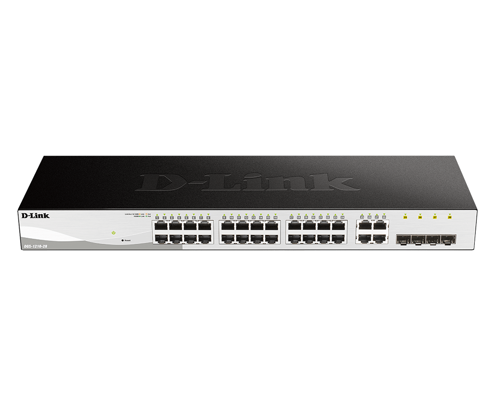 28-Port Gigabit Web Smart Switch including 4 Gigabit SFP Ports (DGS-1210-28)