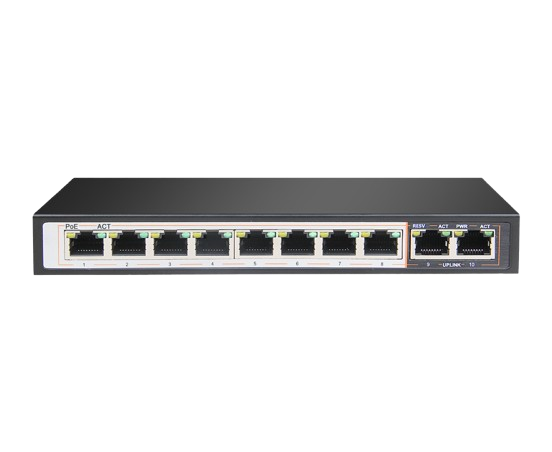 8GE PoE+ 2GE Uplink 250m PoE Switch DGS-F1010P-E
